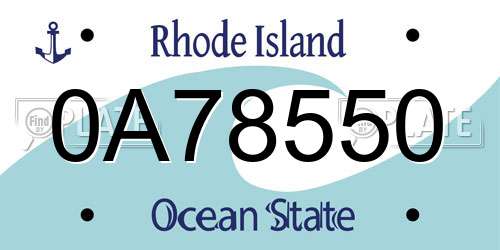 0A78550 Rhode Island License Plate
