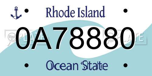 0A78880 Rhode Island License Plate