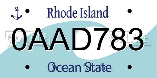 0AAD783 Rhode Island License Plate