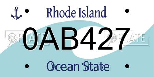 0AB427 Rhode Island License Plate