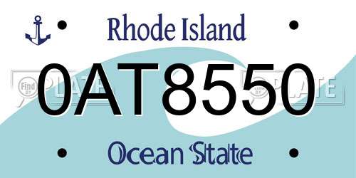 0AT8550 Rhode Island License Plate