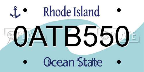 0ATB550 Rhode Island License Plate