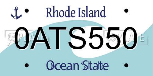 0ATS550 Rhode Island License Plate