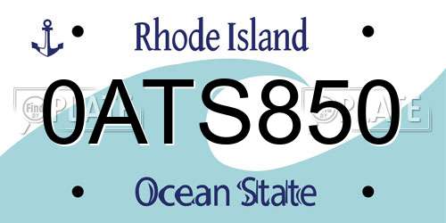 0ATS850 Rhode Island License Plate