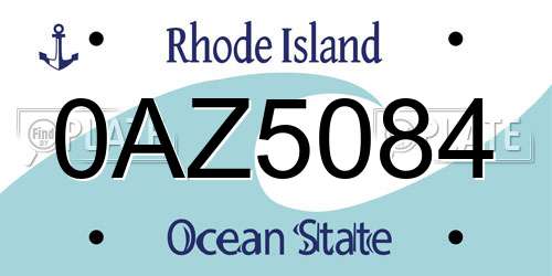 0AZ5084 Rhode Island License Plate