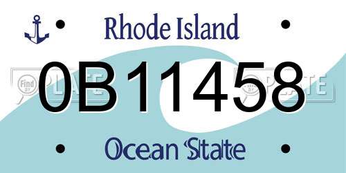 0B11458 Rhode Island License Plate