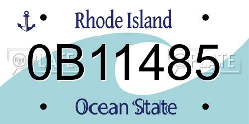 0B11485 Rhode Island License Plate
