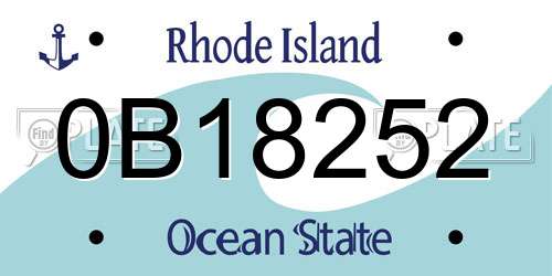 0B18252 Rhode Island License Plate