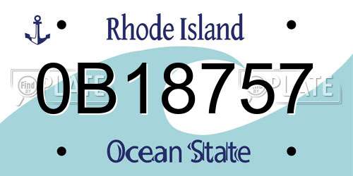 0B18757 Rhode Island License Plate