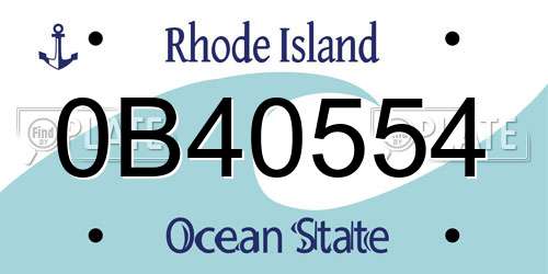 0B40554 Rhode Island License Plate