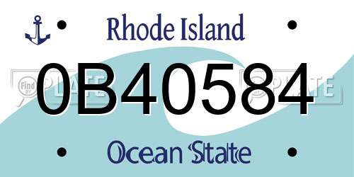 0B40584 Rhode Island License Plate