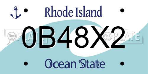 0B48X2 Rhode Island License Plate