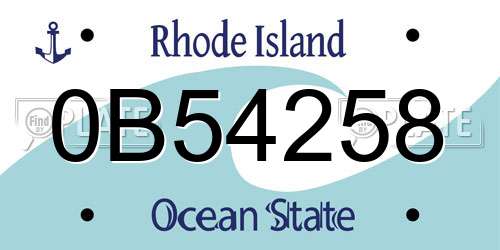 0B54258 Rhode Island License Plate