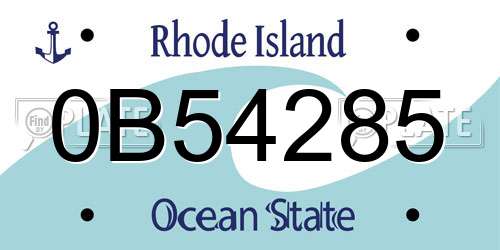 0B54285 Rhode Island License Plate