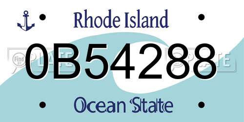 0B54288 Rhode Island License Plate