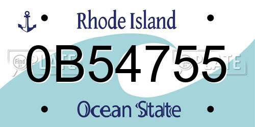 0B54755 Rhode Island License Plate