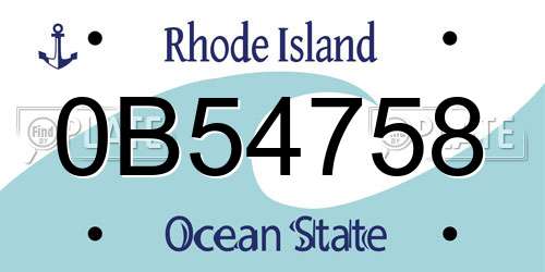 0B54758 Rhode Island License Plate