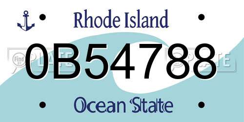 0B54788 Rhode Island License Plate