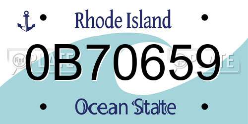 0B70659 Rhode Island License Plate