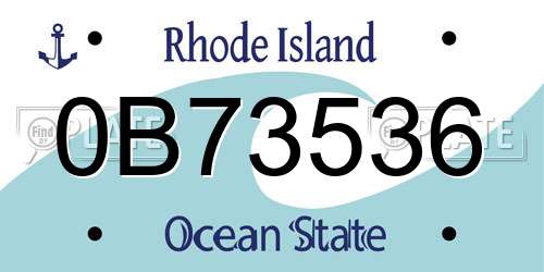 0B73536 Rhode Island License Plate