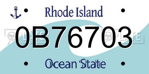 0B76703 Rhode Island License Plate