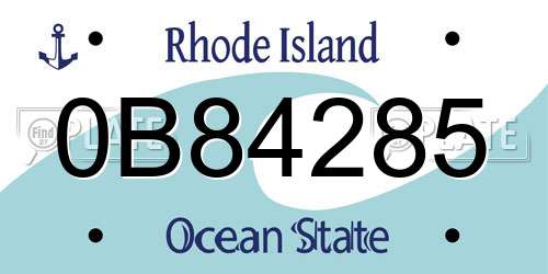 0B84285 Rhode Island License Plate
