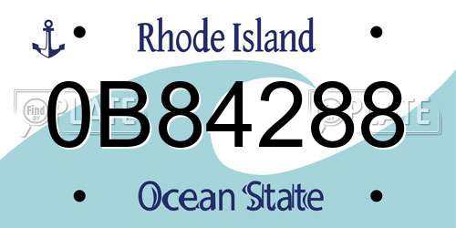 0B84288 Rhode Island License Plate