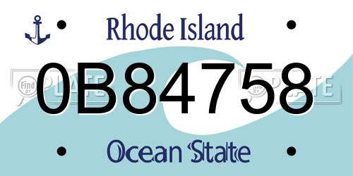 0B84758 Rhode Island License Plate