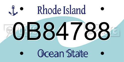 0B84788 Rhode Island License Plate