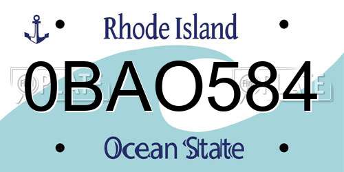 0BAO584 Rhode Island License Plate