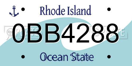 0BB4288 Rhode Island License Plate