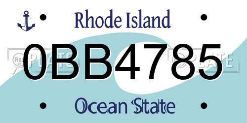 0BB4785 Rhode Island License Plate