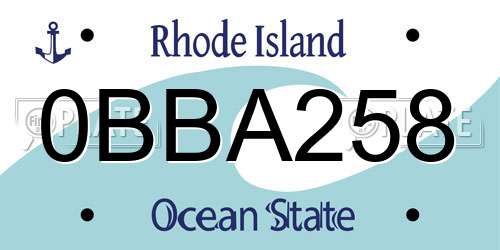 0BBA258 Rhode Island License Plate