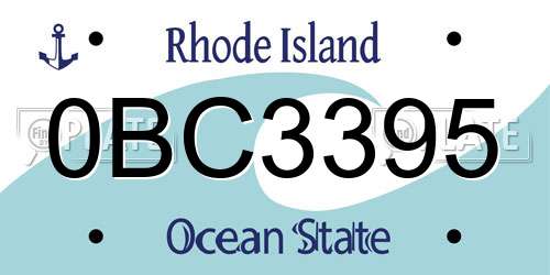 0BC3395 Rhode Island License Plate