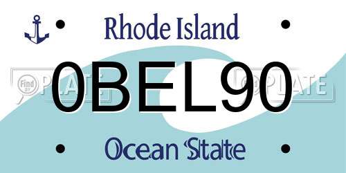 0BEL90 Rhode Island License Plate