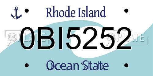 0BI5252 Rhode Island License Plate