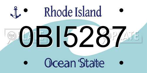 0BI5287 Rhode Island License Plate