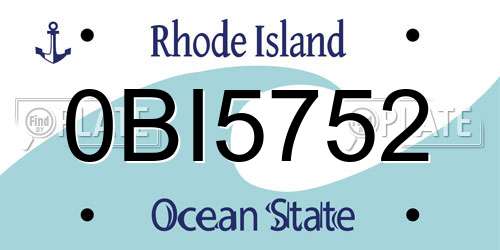 0BI5752 Rhode Island License Plate