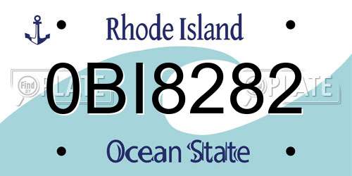 0BI8282 Rhode Island License Plate