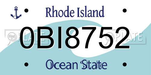 0BI8752 Rhode Island License Plate