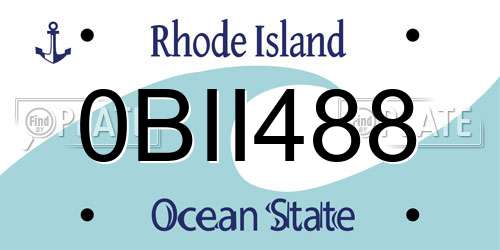 0BII488 Rhode Island License Plate