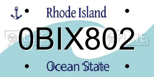 0BIX802 Rhode Island License Plate