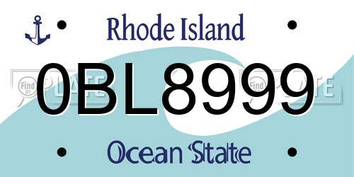0BL8999 Rhode Island License Plate