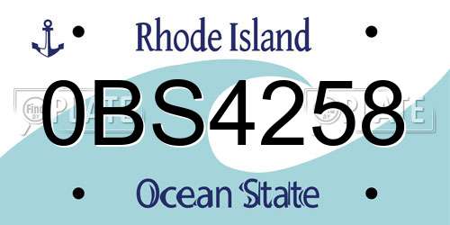 0BS4258 Rhode Island License Plate