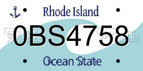 0BS4758 Rhode Island License Plate