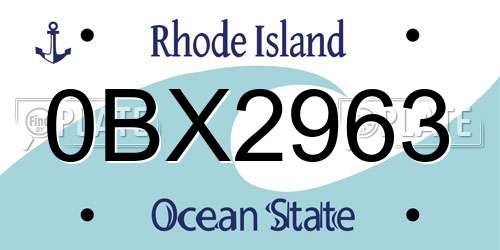 0BX2963 Rhode Island License Plate