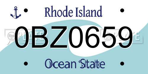 0BZ0659 Rhode Island License Plate