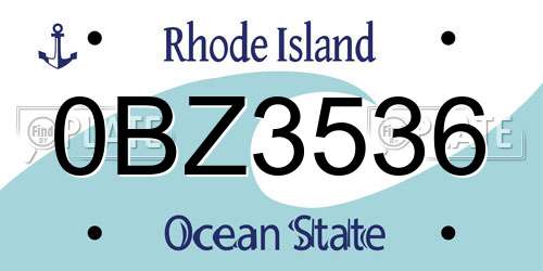 0BZ3536 Rhode Island License Plate