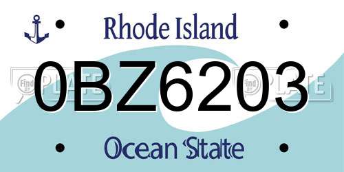 0BZ6203 Rhode Island License Plate