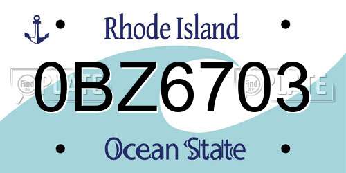 0BZ6703 Rhode Island License Plate